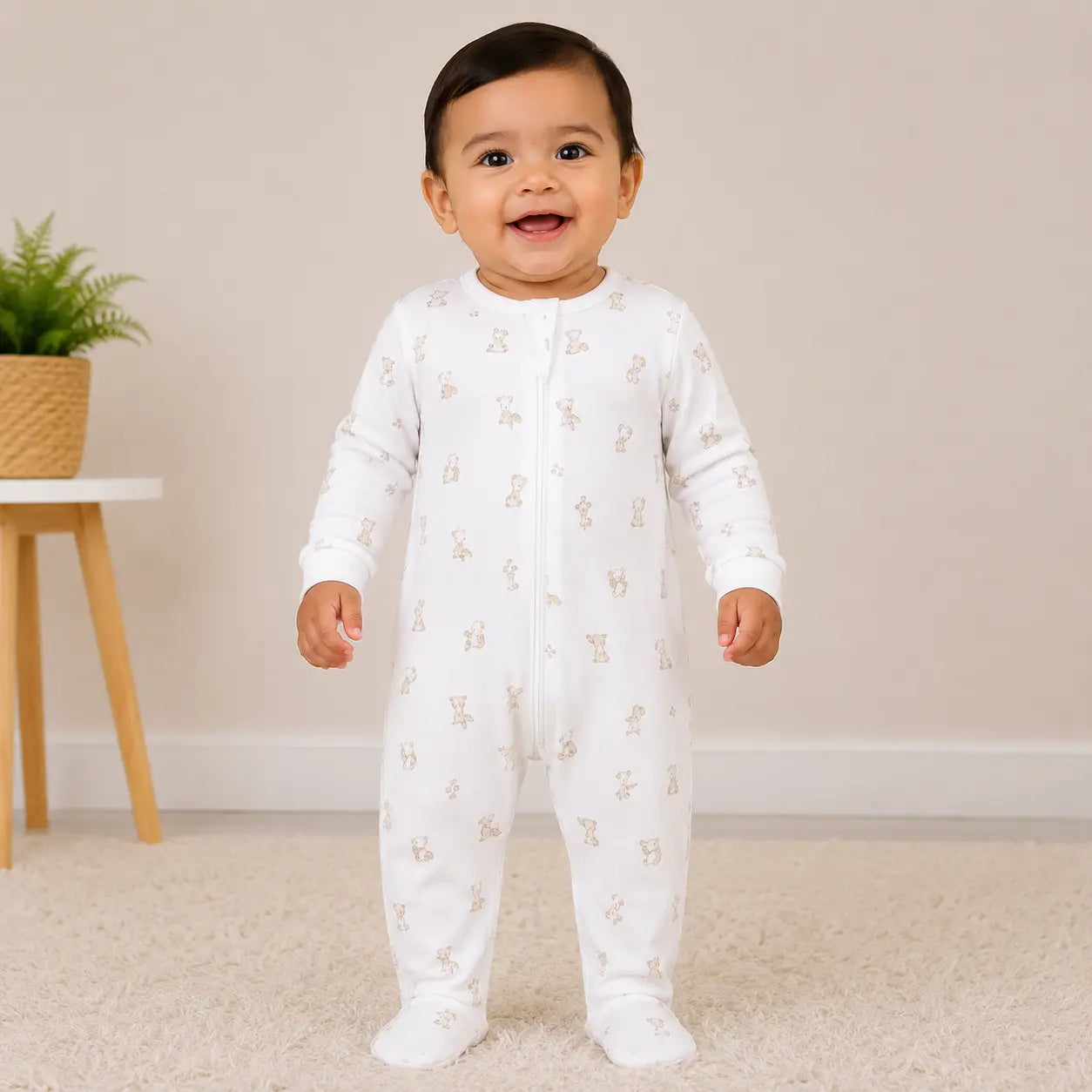 Soft Knitted organic cotton Jumpsuit - White
