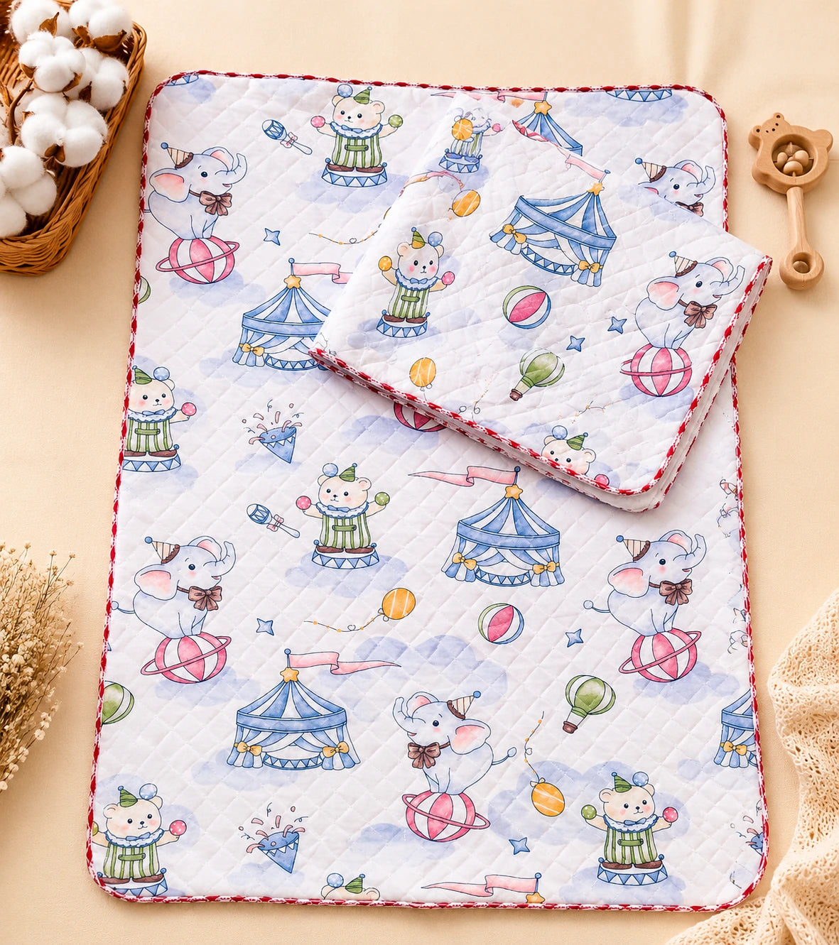 Baby Muslin 2 Layered Blanket – Soft & Breathable (85 x 85 cm) - Elephant