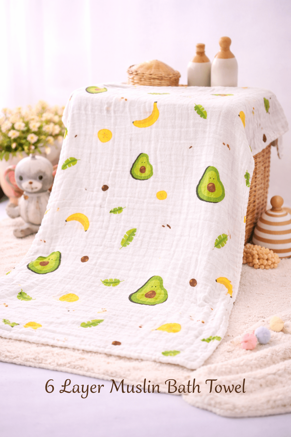 6 layer Muslin Bath Towel - Avacado - momndada