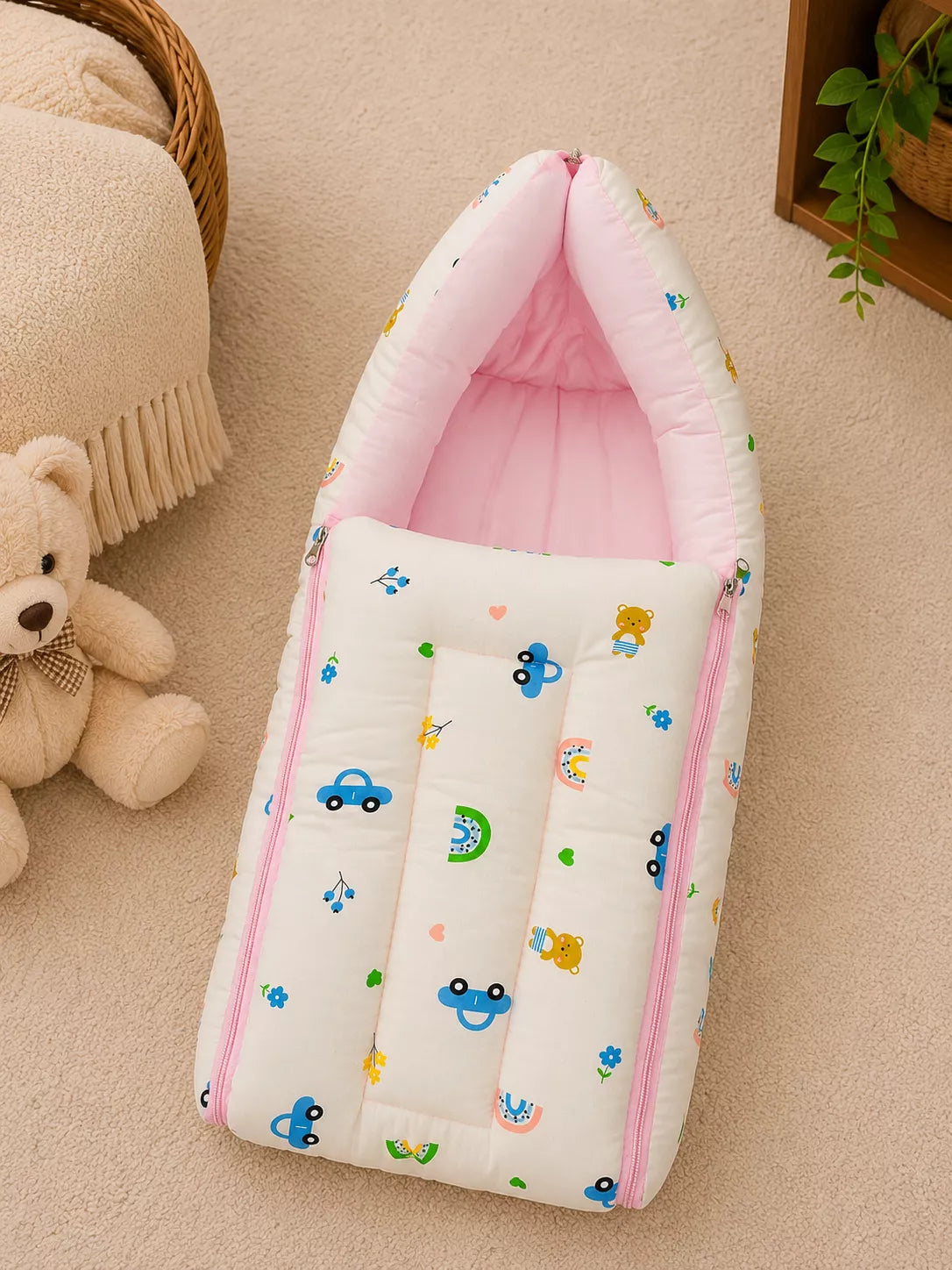 Baby Sleeping Bag & Carry Nest | Car Print