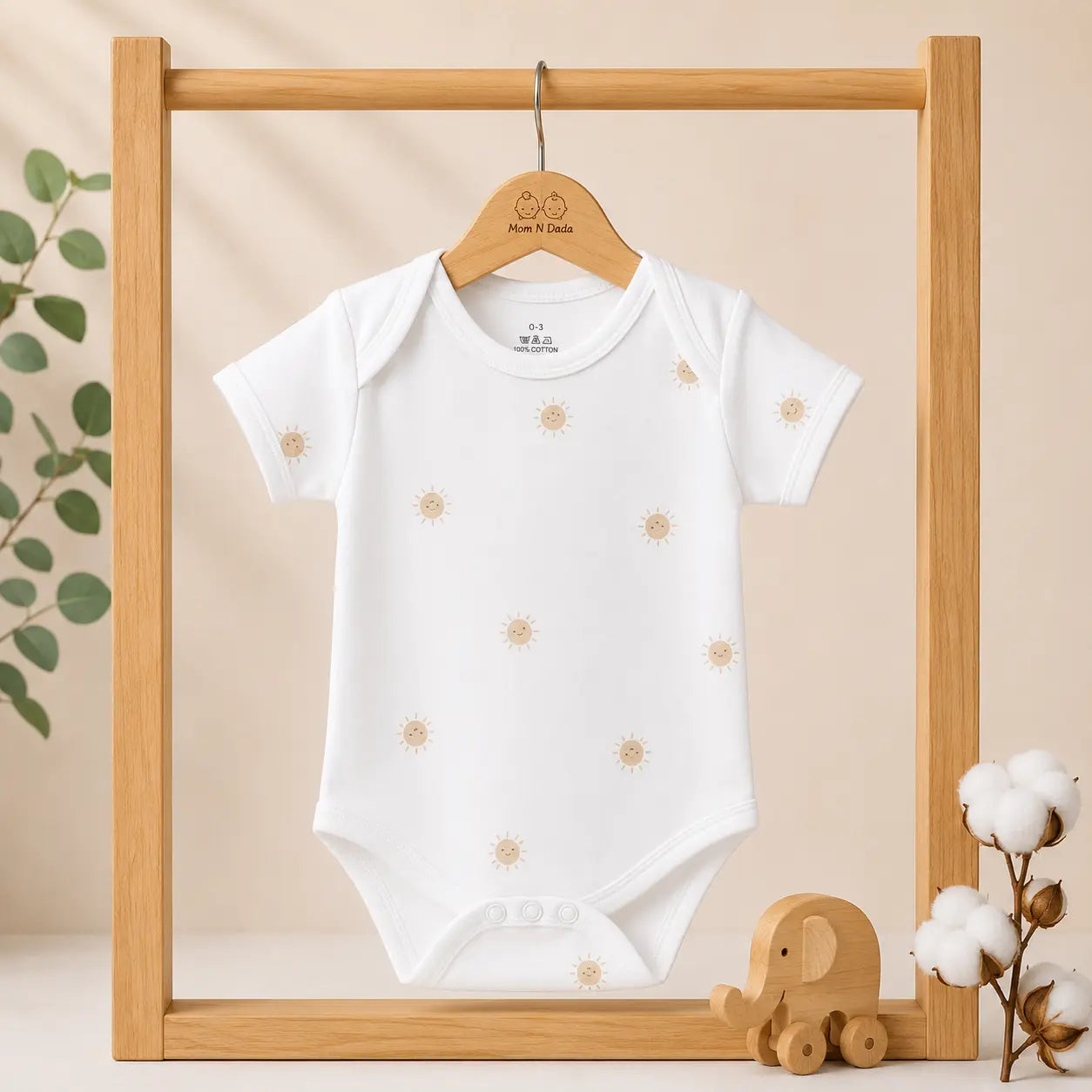 Soft Cotton Onesies 0-3 Month - Sunshine