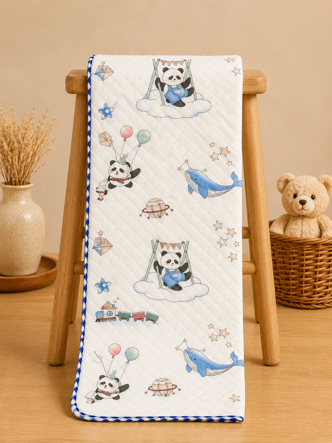 Baby Muslin 2 Layered Blanket – Soft & Breathable (85 x 85 cm) - Dolphin