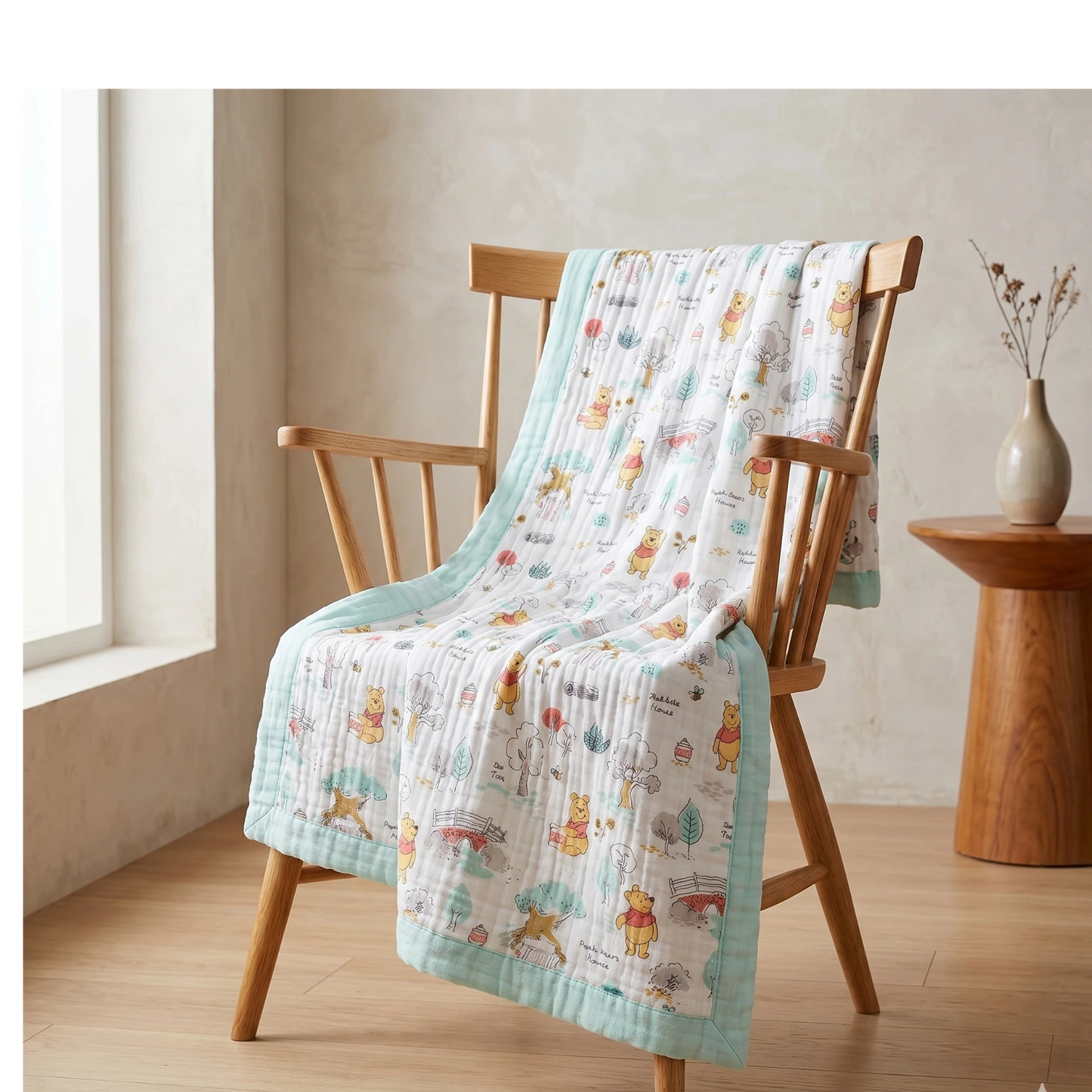 6 Layer Crinkled Muslin Blanket - Yellow