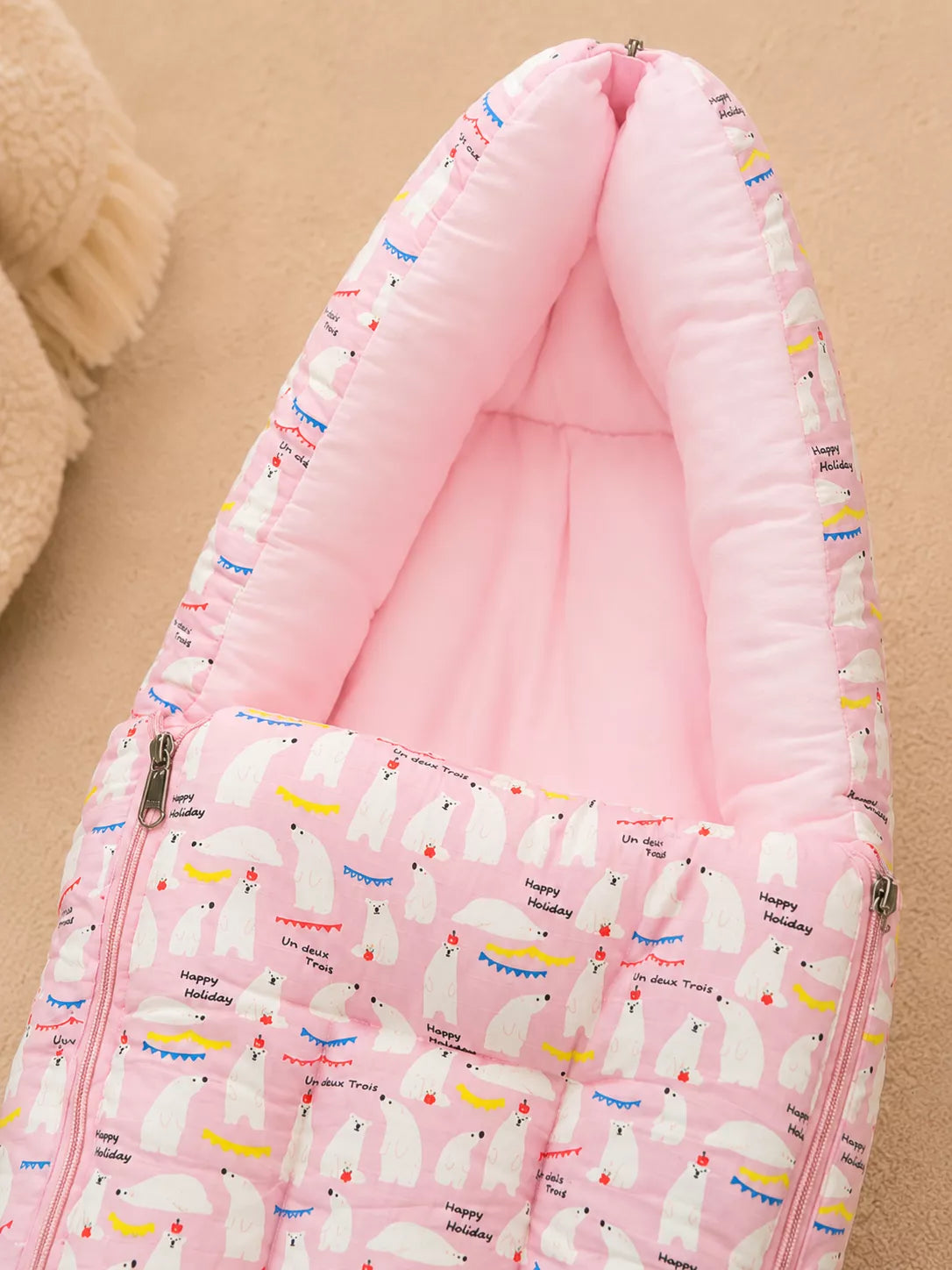Baby Sleeping Bag & Carry Nest | Polar Bear Print
