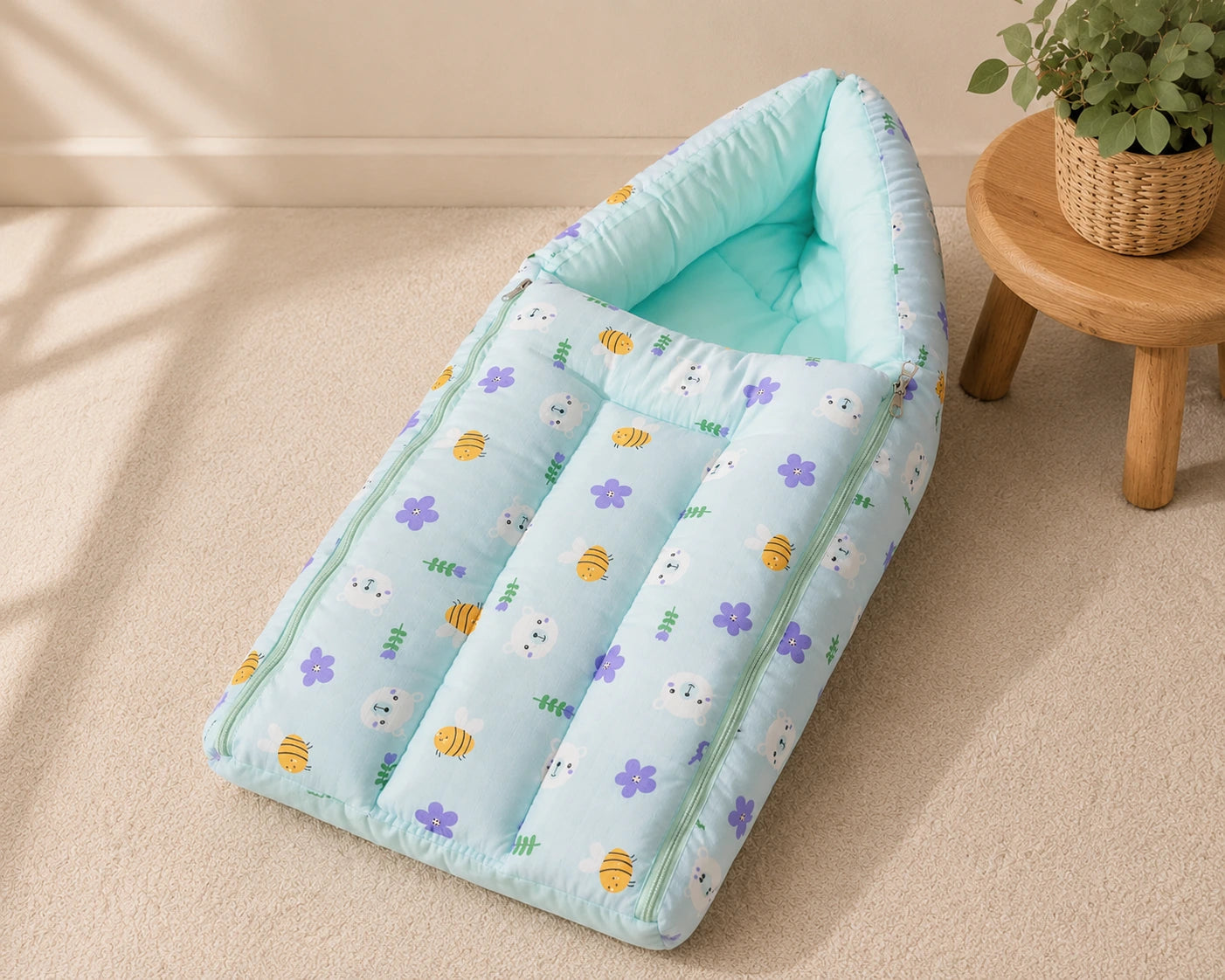 Baby Sleeping Bag & Carry Nest | 0–6 Months | Bee