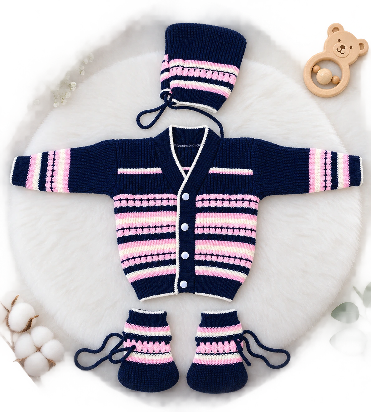 Woolen Baby Sweater Set | Winter Wear for Babies | Ink Blue