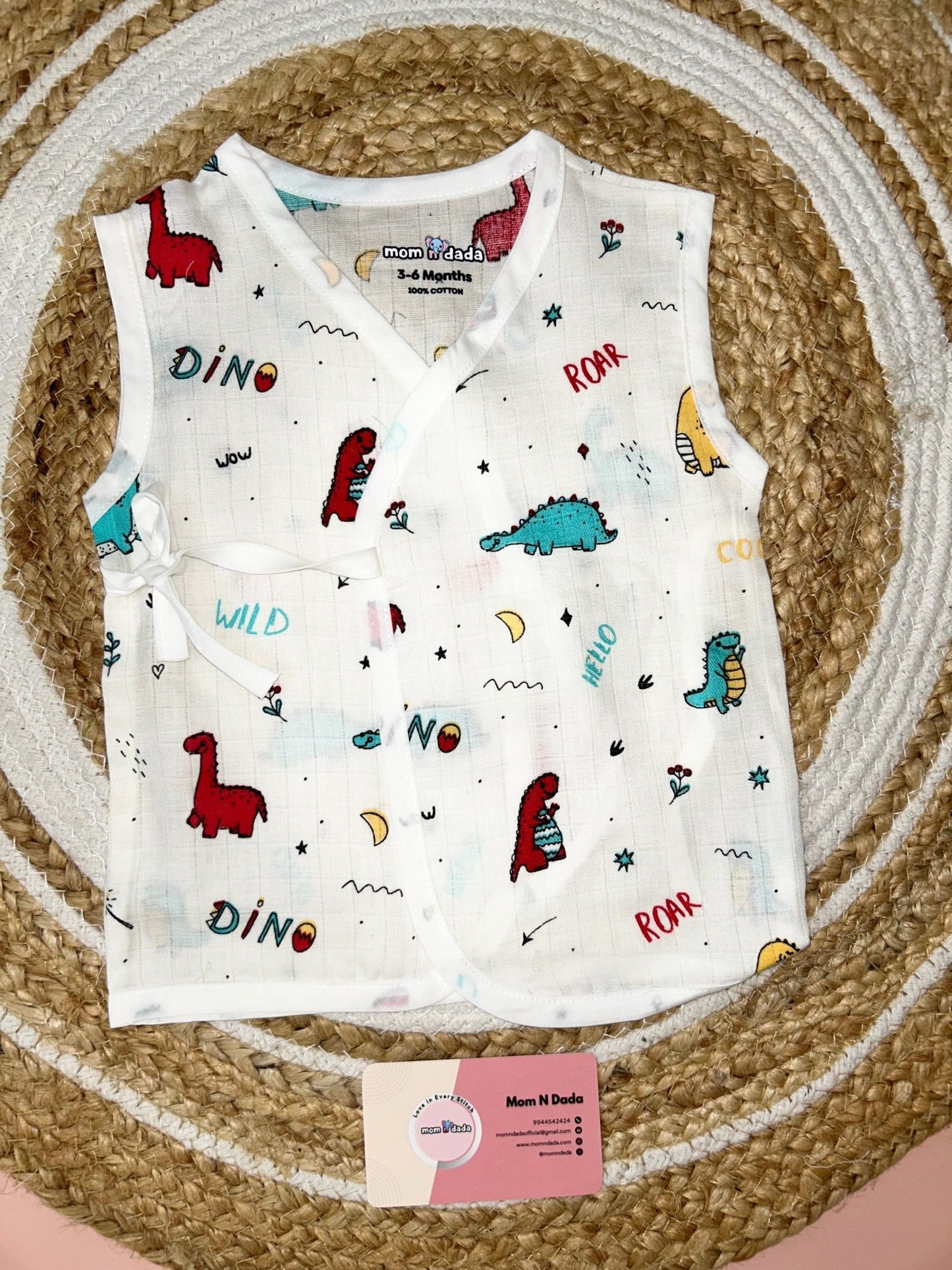 Muslin Kimono - Style Jabla - Dino Print - momndada