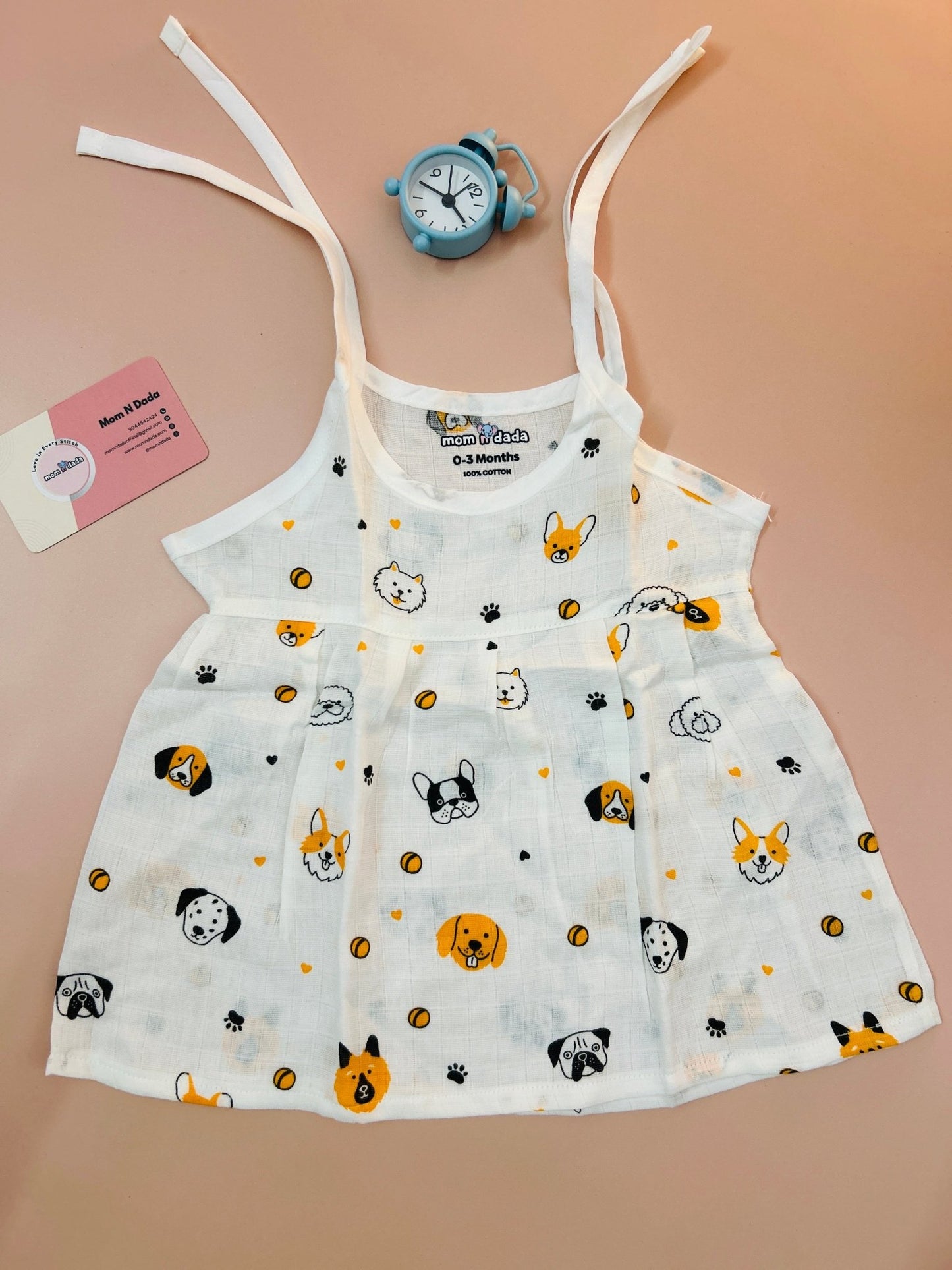 Muslin Knot Frock - Dog Print - momndada
