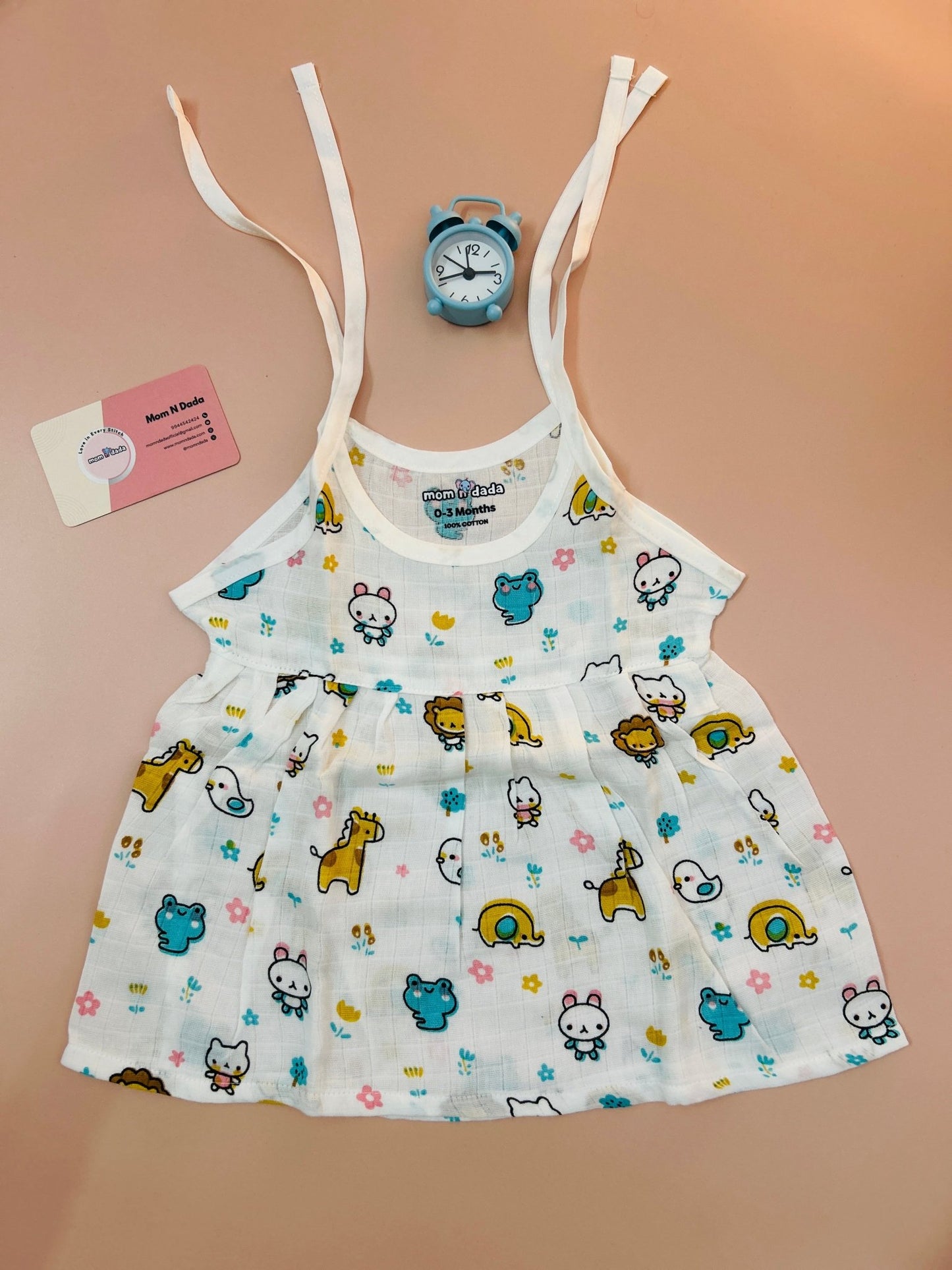 Muslin Knot Frock - Kitty Print - momndada