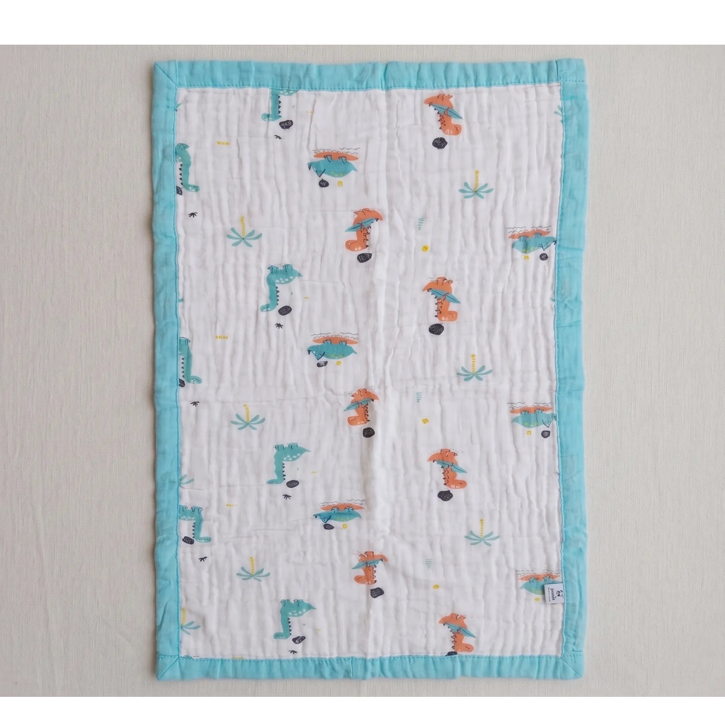 6 Layer Crinkled Muslin Blanket - Dino