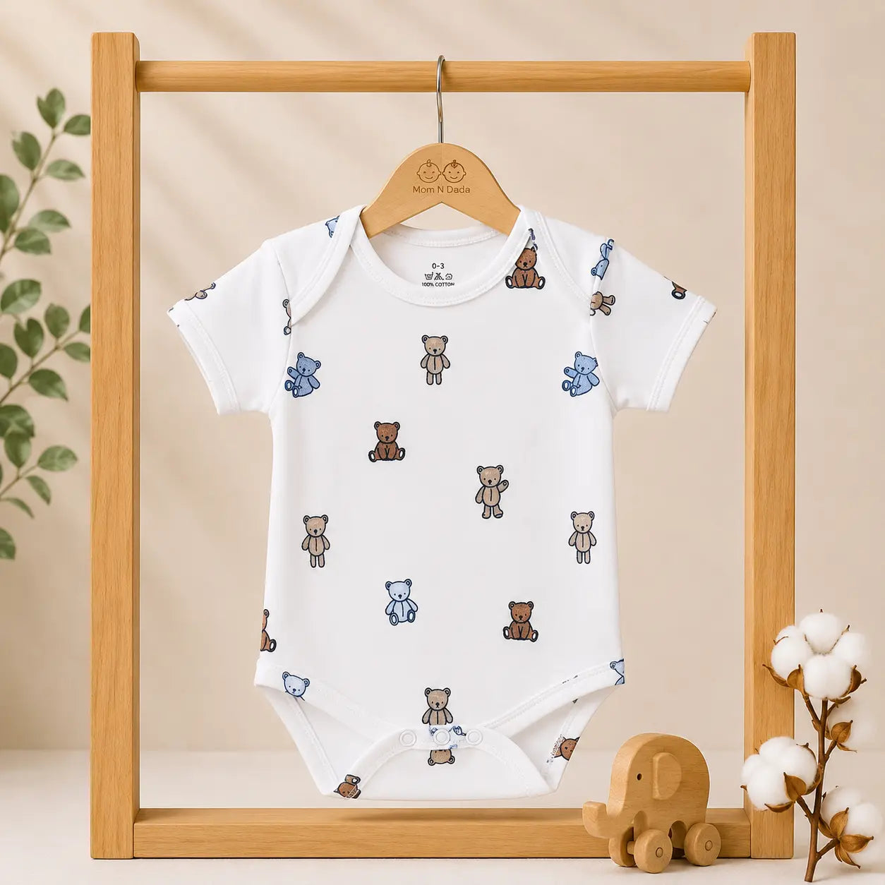 Soft Cotton Onesies 0-3 Month - Little Bear