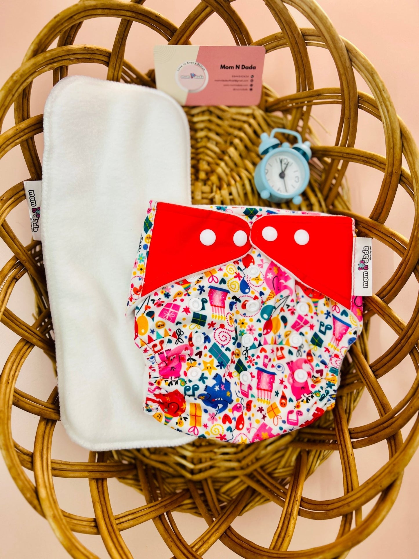Organic Reusable Cloth Diapers - Birthday Bash Print - momndada