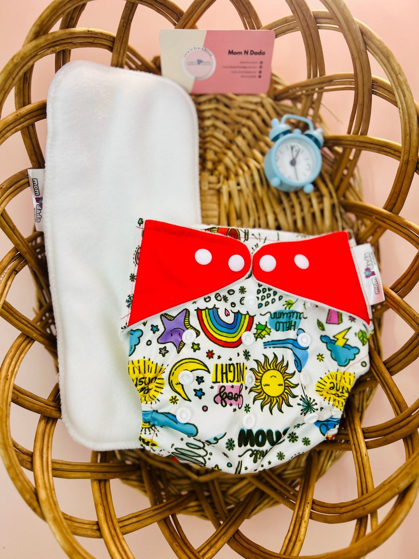 Organic Reusable Cloth Diapers - Sun Print - momndada