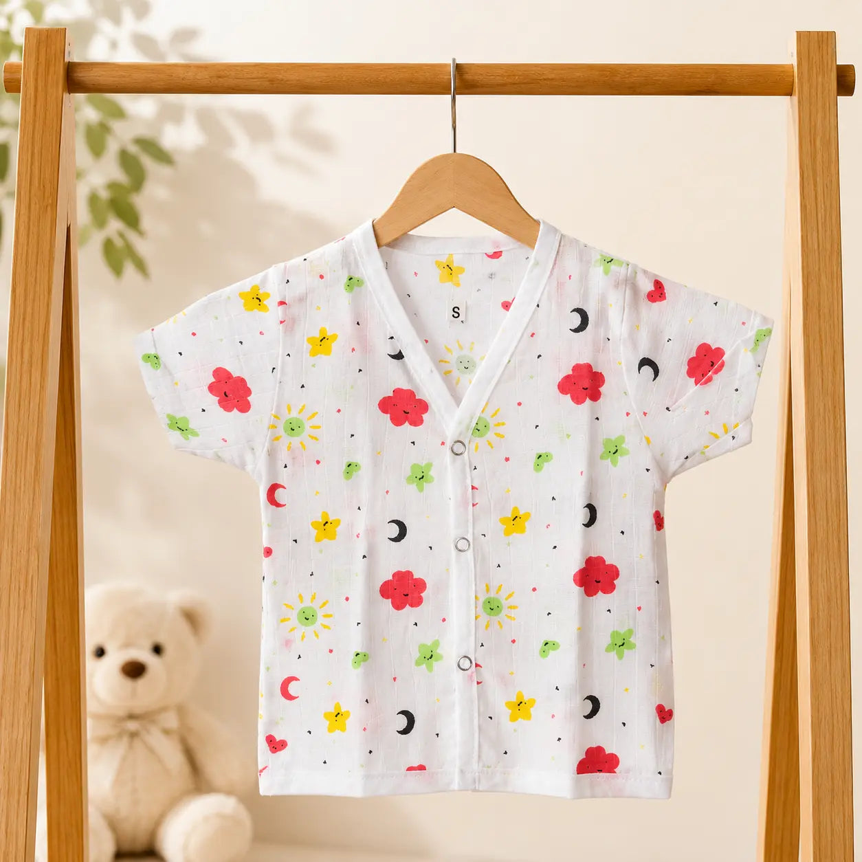 Muslin Half Hand Jabla - Sun Moon Print