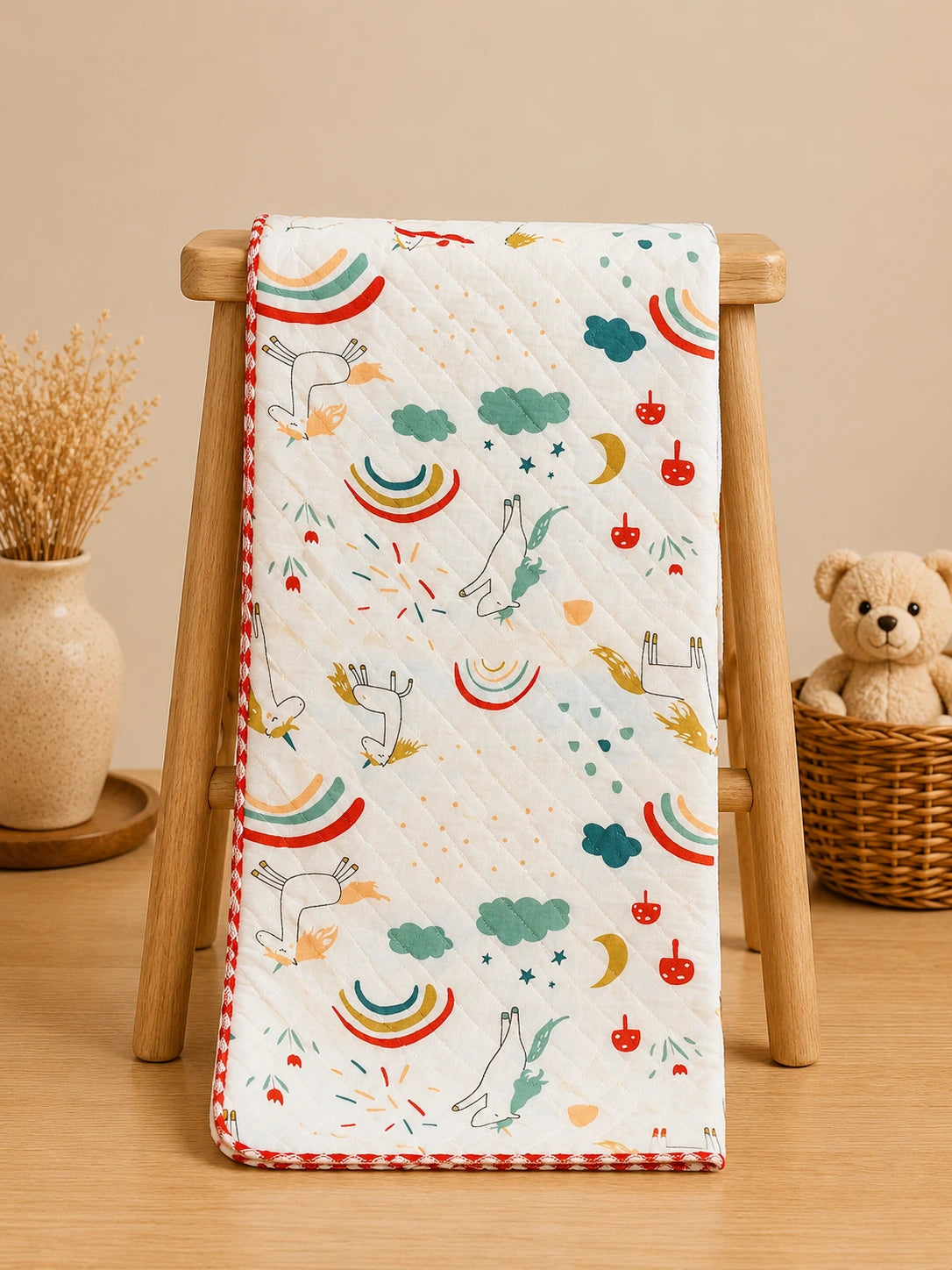 Baby Muslin 2 Layered Blanket – Soft & Breathable (85 x 85 cm) - Unicorn