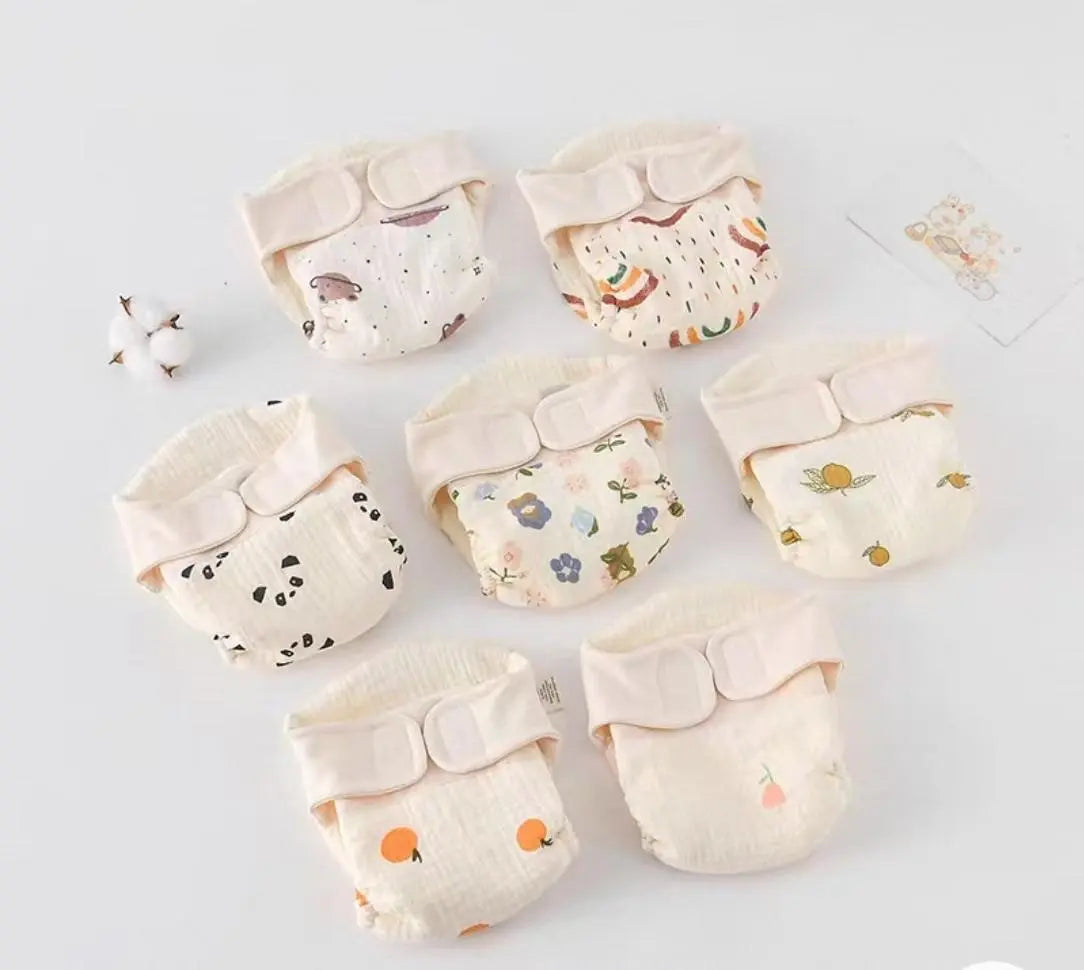 Premium Muslin 12 Layer Velcro Nappy – 1 (Assorted)
