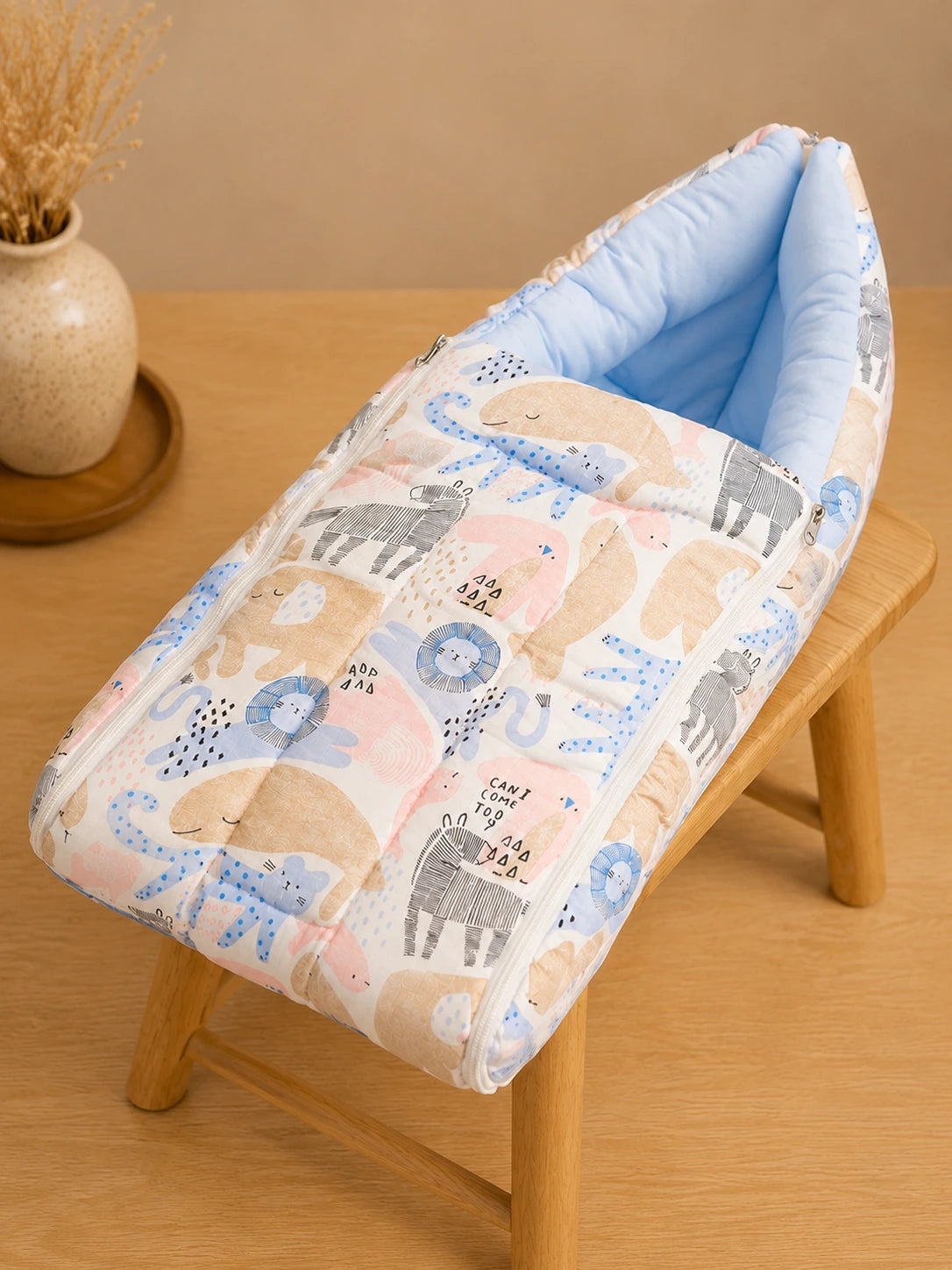 Baby Sleeping Bag & Carry Nest | Zoo print