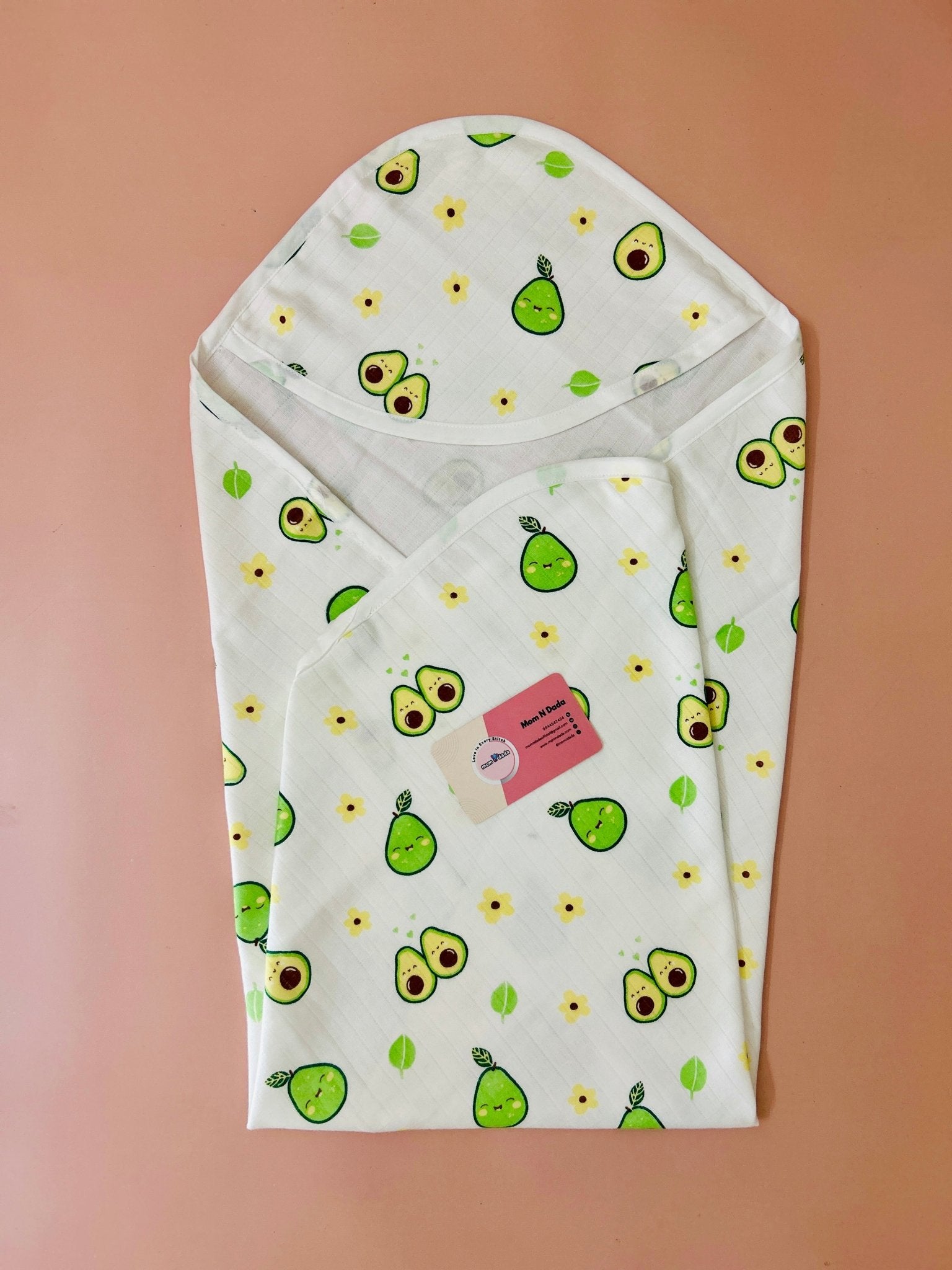2 Layer Muslin Hooded Towel - Avacado Print - momndada