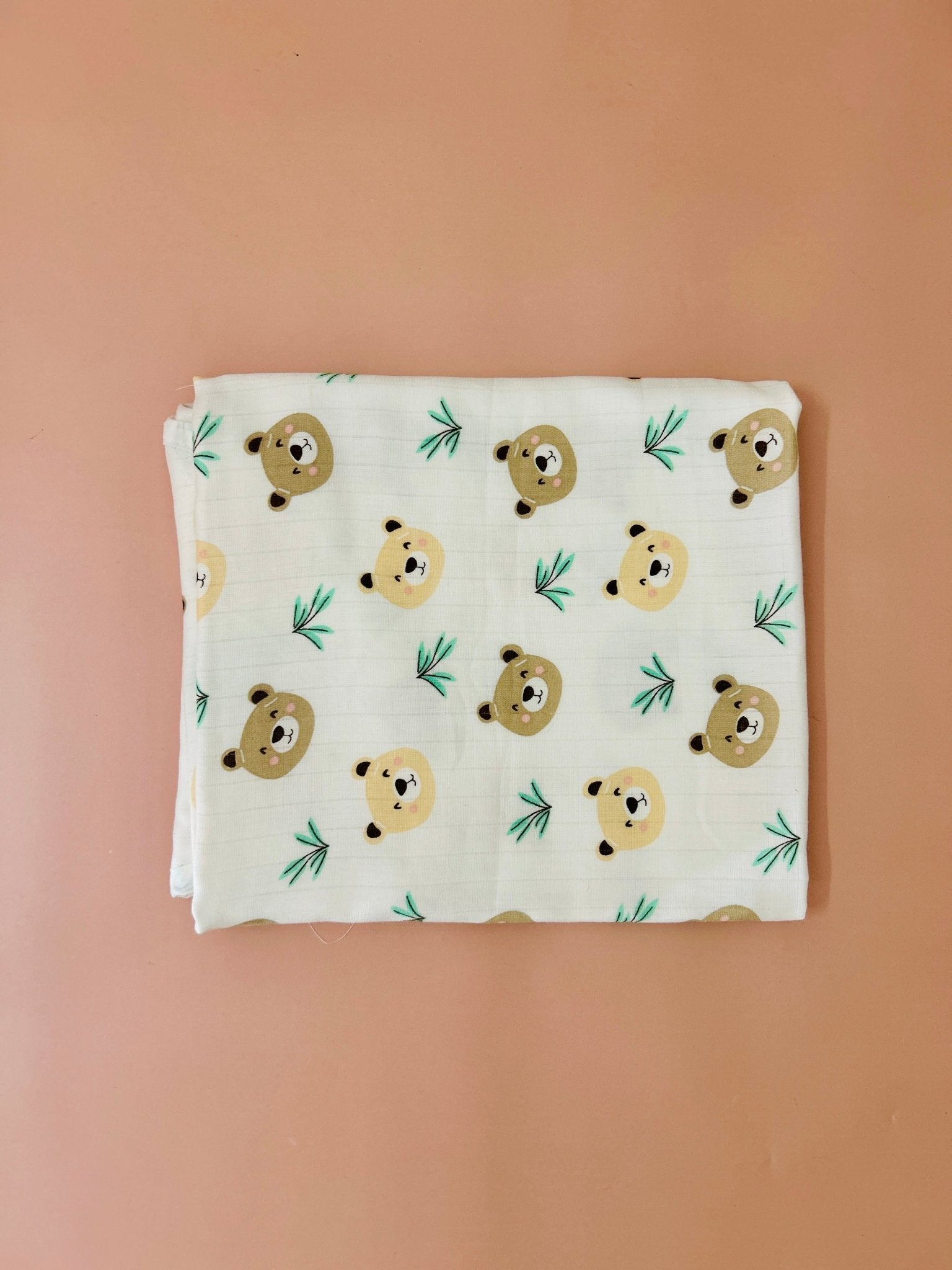 2 Layer Muslin Hooded Towel - Teddy Print - momndada