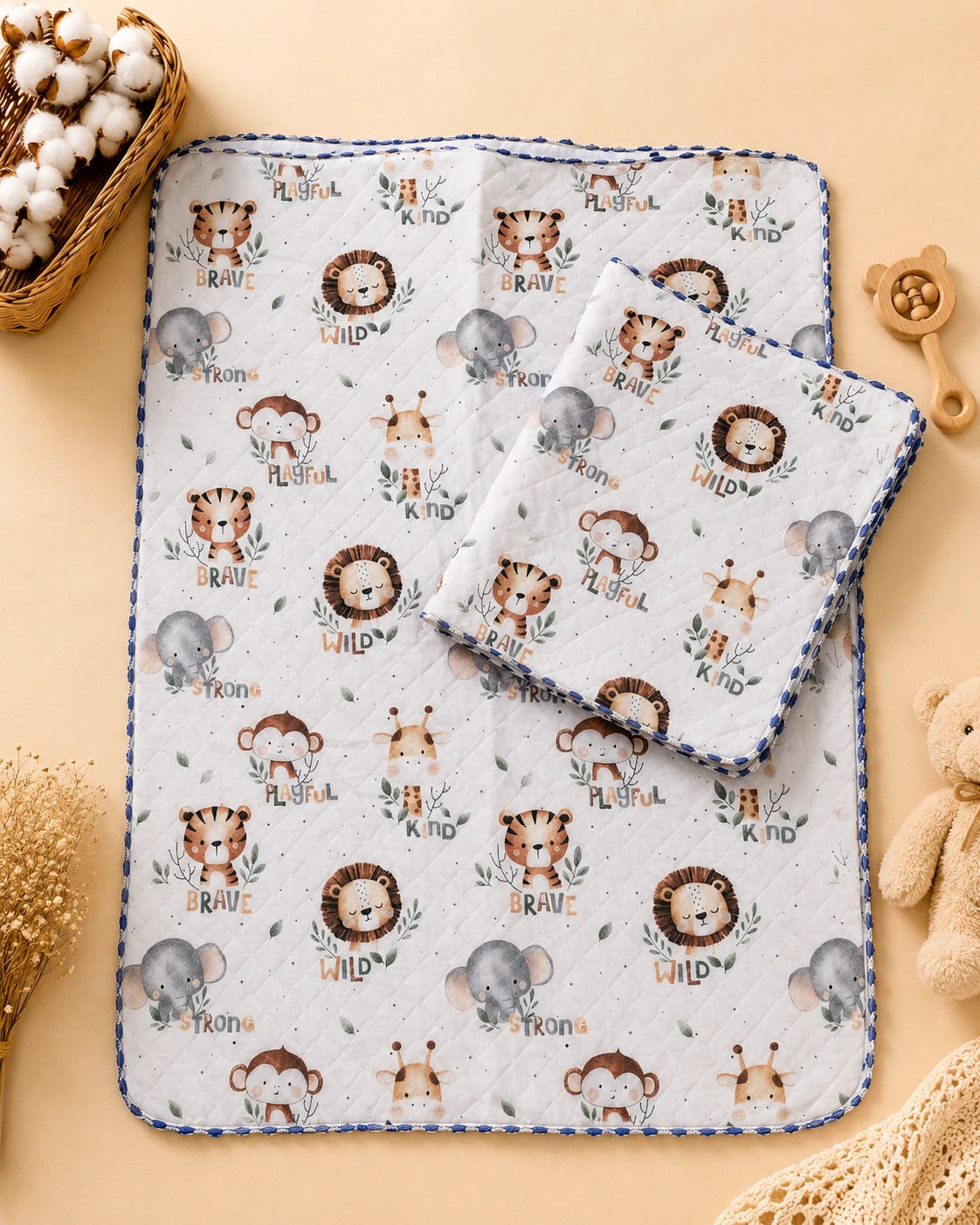 Baby Muslin 2 Layered Blanket – Soft & Breathable (85 x 85 cm) - Lion