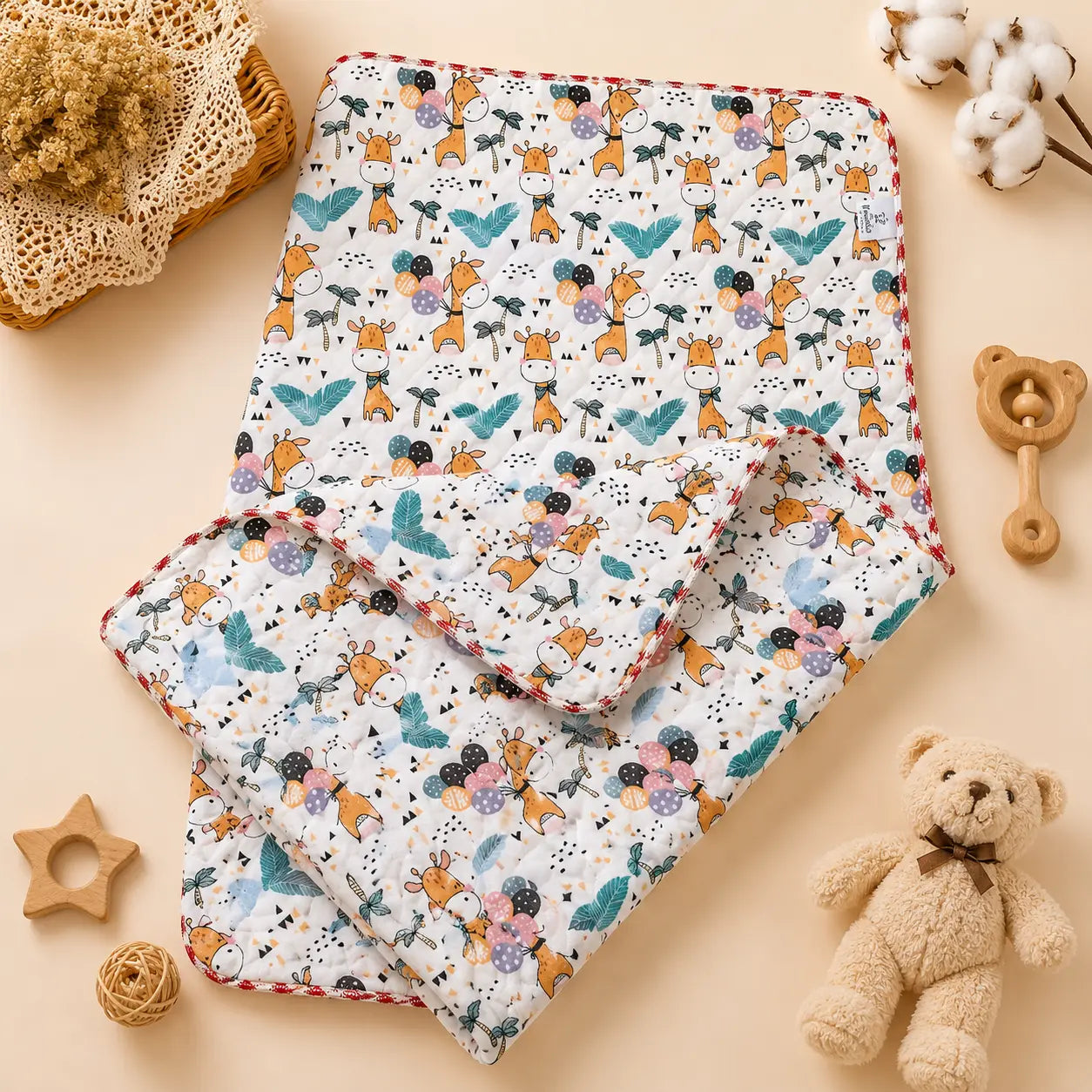 Baby Muslin 2 Layered Blanket – Soft & Breathable (85 x 85 cm) - Camel