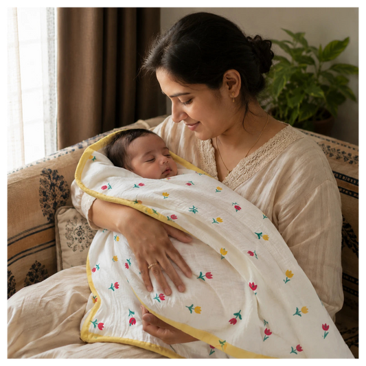 4 Layer Muslin Blanket - Yellow