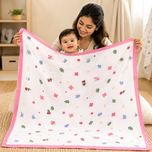 4 Layer Muslin Blanket - Pink