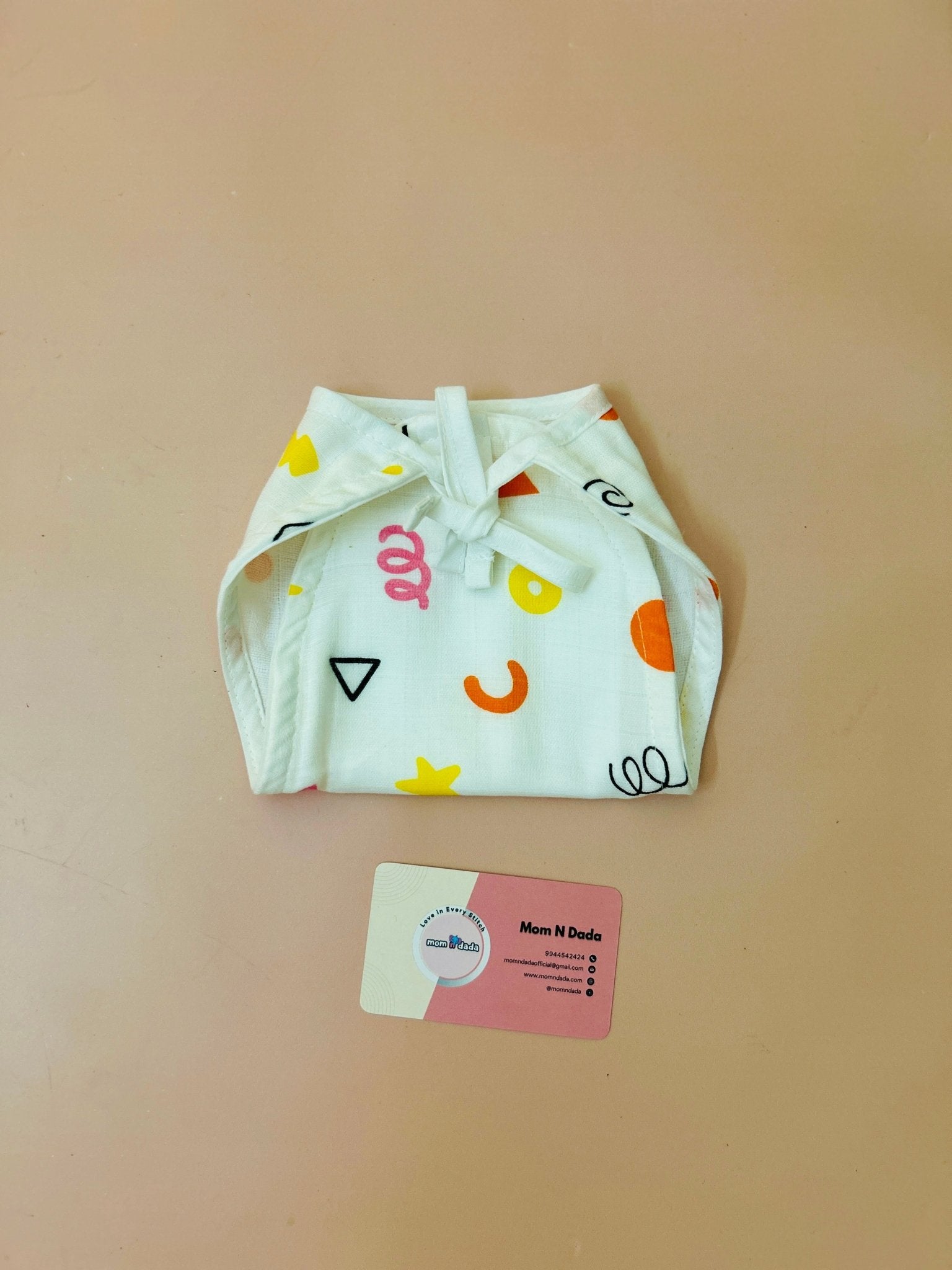 5 layer Muslin Nappy - Shapes Print - momndada