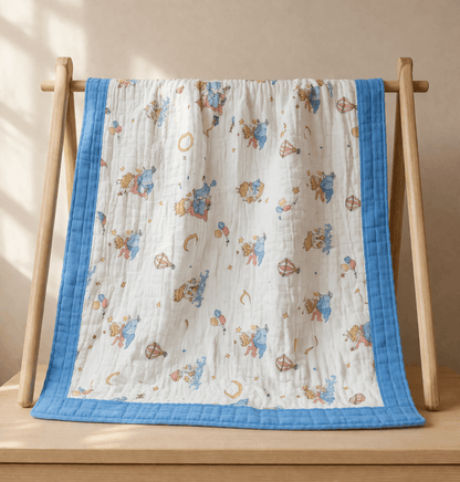 6 Layer Crinkled Muslin Blanket - Air Ballon - momndada
