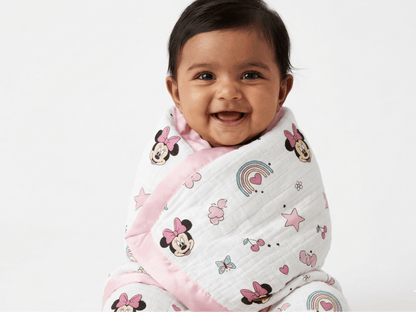 6 Layer Crinkled Muslin Blanket - Micky Mouse - momndada