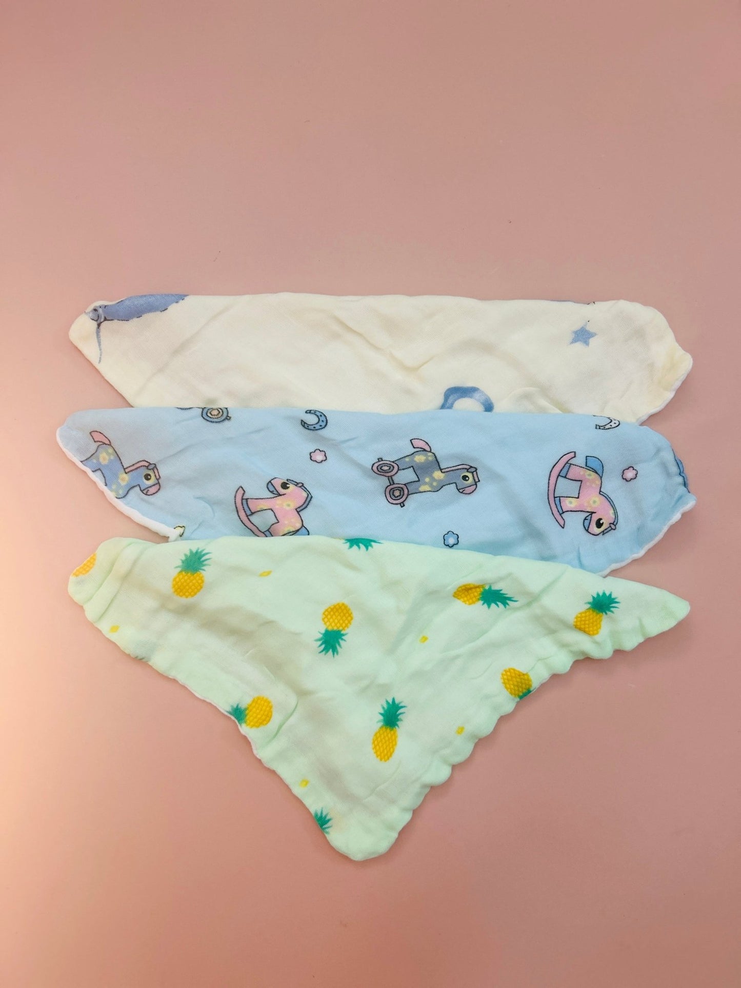 🌿 6 Layer Crinkled Muslin Face Wipes (25×25 cm) - Pack of 3 (Assorted) - momndada