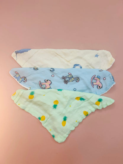 🌿 6 Layer Crinkled Muslin Face Wipes (25×25 cm) - Pack of 3 (Assorted) - momndada