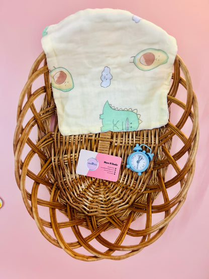 🌿 6 Layer Crinkled Muslin Face Wipes (25×25 cm) - Pack of 5 (Assorted) - momndada