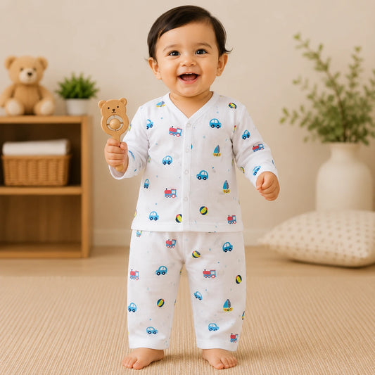 Muslin Night Suit - Ball Print