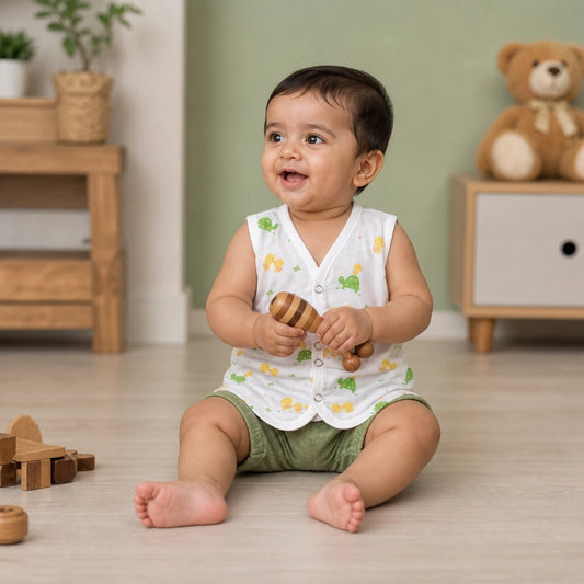 Muslin Button Jabla- Duck print