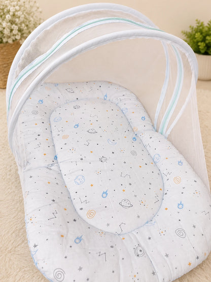 Muslin Baby Net Bed with Mosquito Net | Planet (Upto Above 1 year)