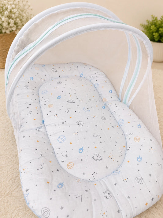 Muslin Baby Net Bed with Mosquito Net | Planet (Upto Above 1 year)