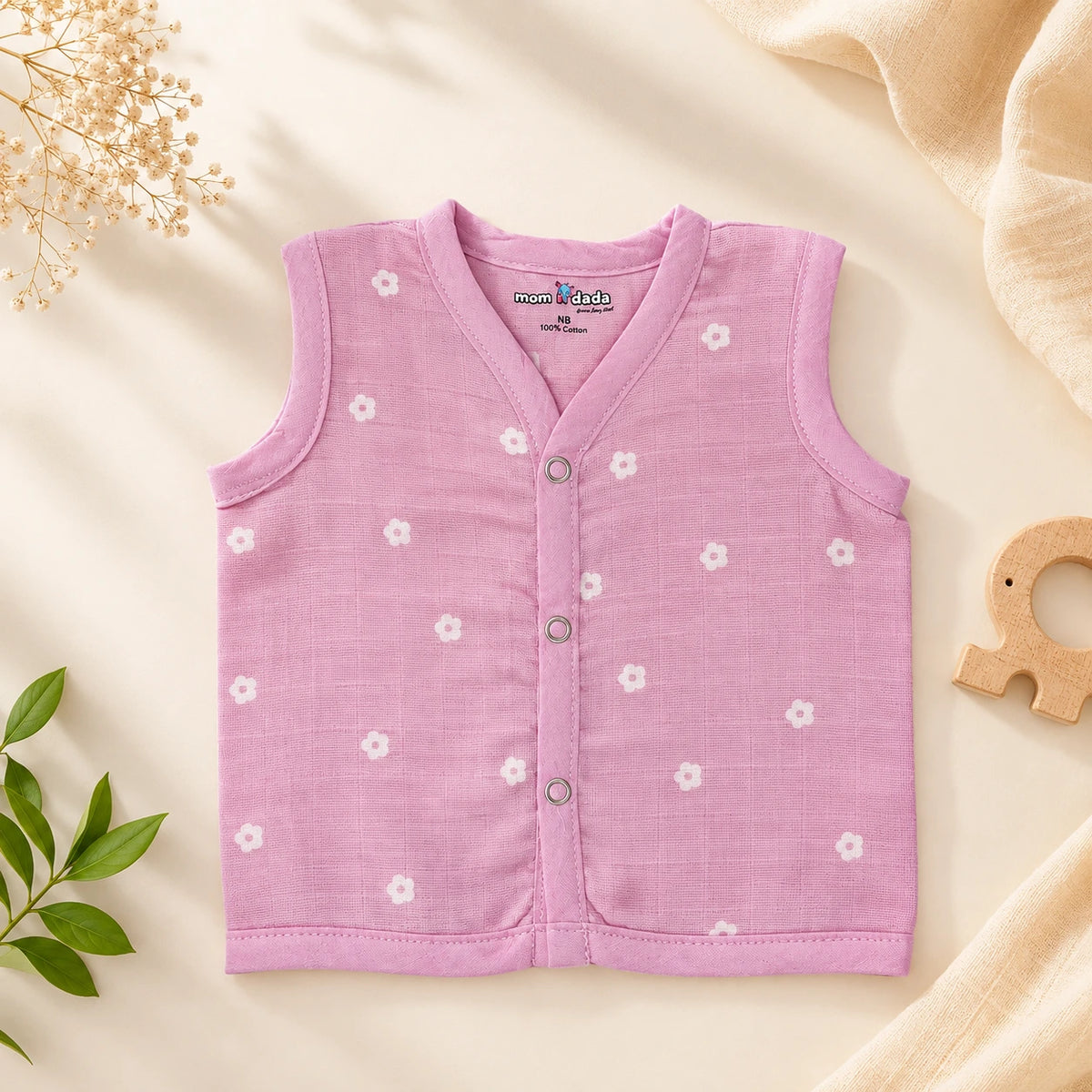 Muslin Button Jabla - Lilac print