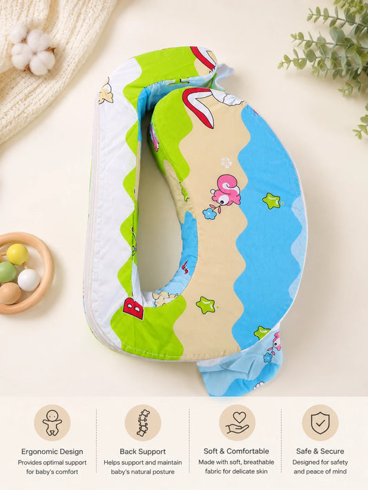 G-Type Feeding Pillow for Moms | Back Support | Ocean Splash Print