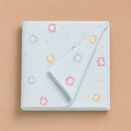 Muslin Swaddle - Pastel Owl