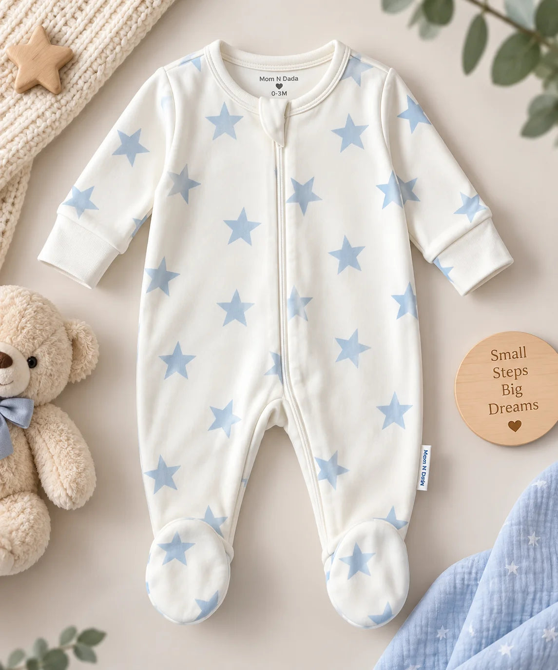 Soft Knitted organic cotton Jumpsuit - Star