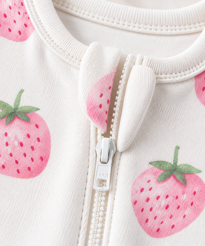 Soft Knitted organic cotton Jumpsuit - Strawberry