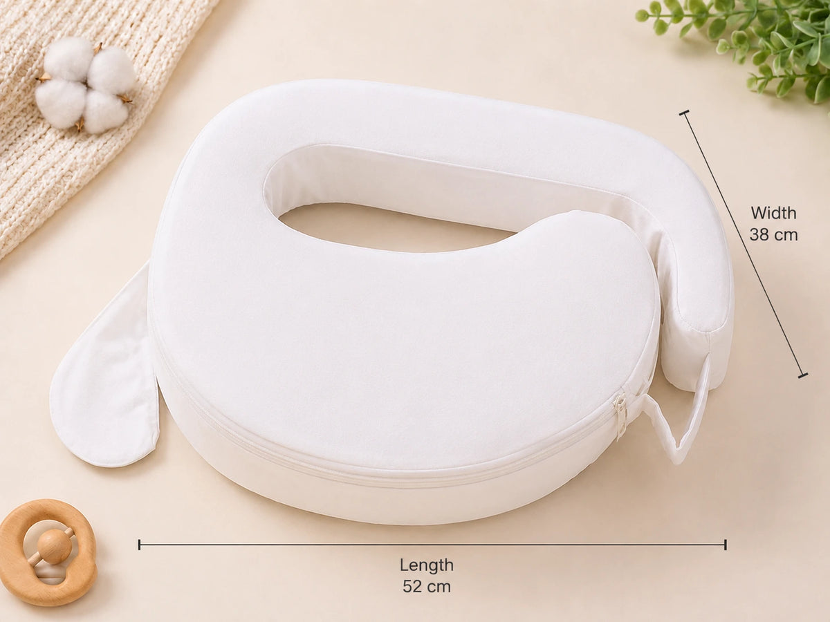 G-Type Feeding Pillow for Moms | Back Support | Peach Safari