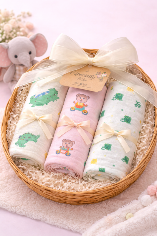 6 Layer Muslin Bathtowel Colour - Pack of 3 (Assorted)