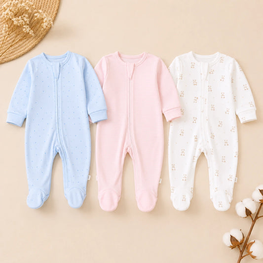 Soft Knitted organic cotton Jumpsuit - Combo 3 (Assorted)