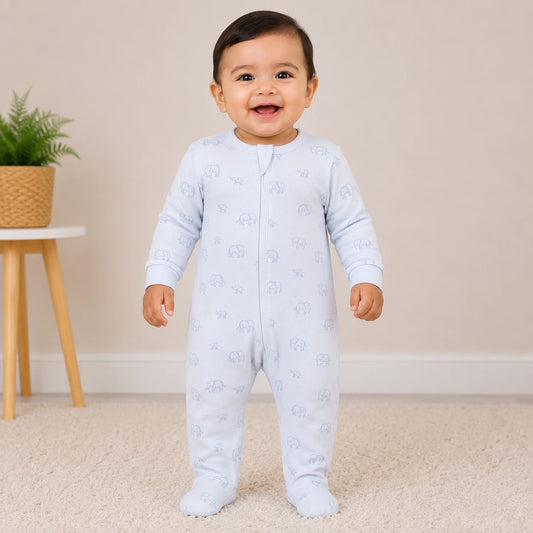 Soft Knitted organic cotton Jumpsuit - Elephant
