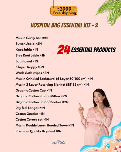 Hospital Kit for Newborn Baby | 24 items| Organic Muslin