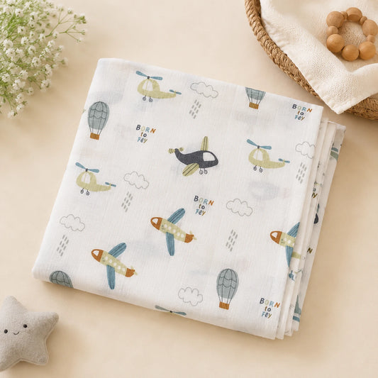 Muslin Swaddle - Helicopter Print
