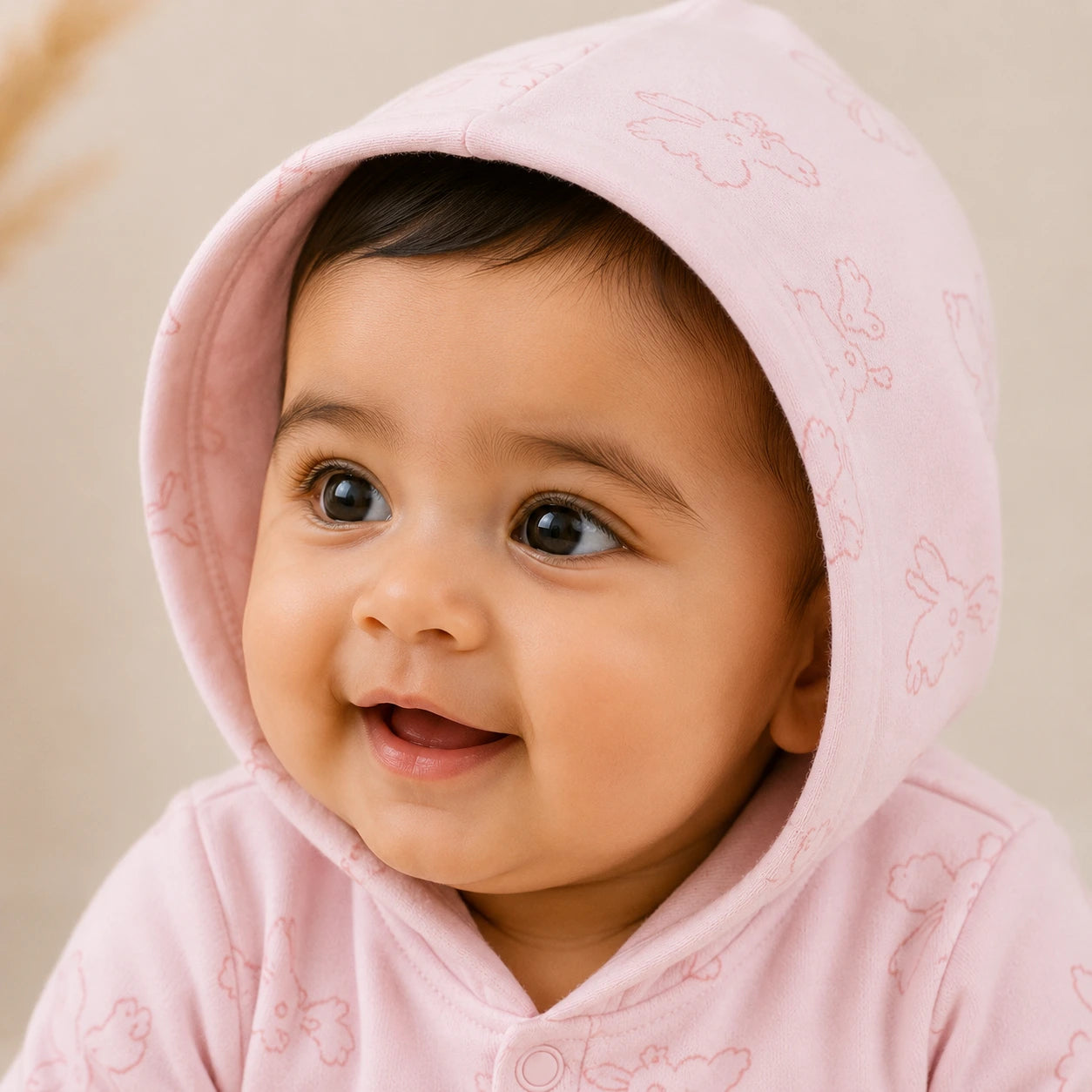 Soft Knitted organic cotton Jumpsuit - Hooded Pink
