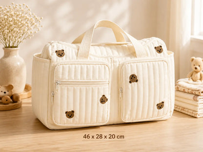Muslin Mom Diaper Bag | Premium Baby Hospital & Travel Bag - Teddy